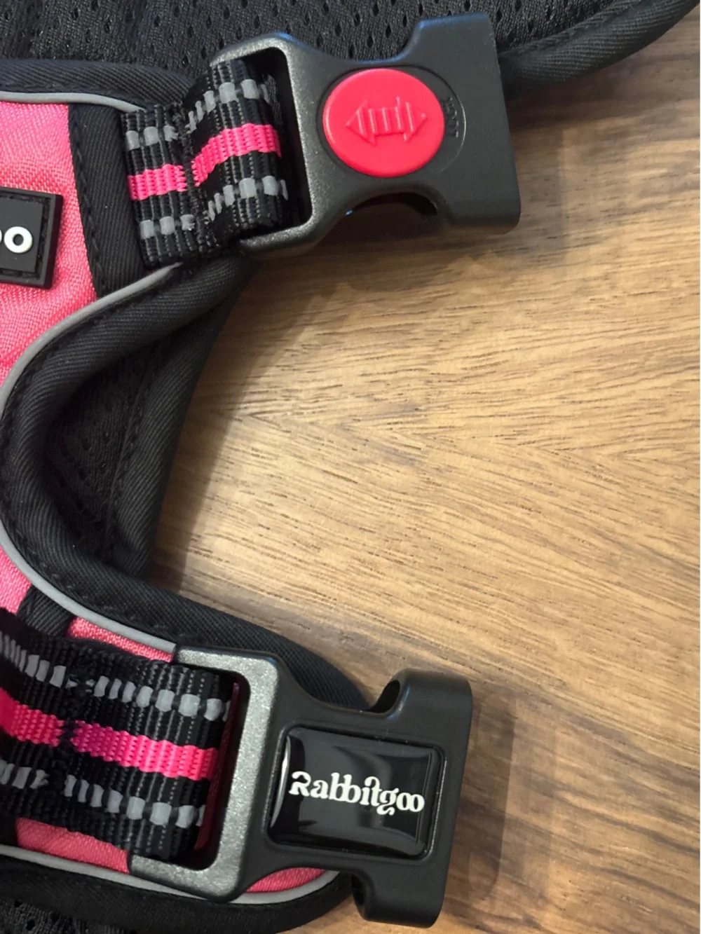rabbitgoo Pink & Black Padded Dog Harness